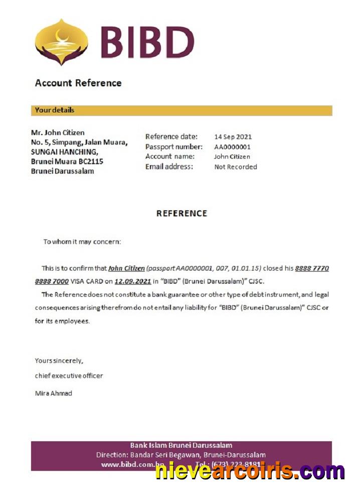 Brunei Islam Darussalam bank closure reference